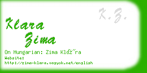 klara zima business card